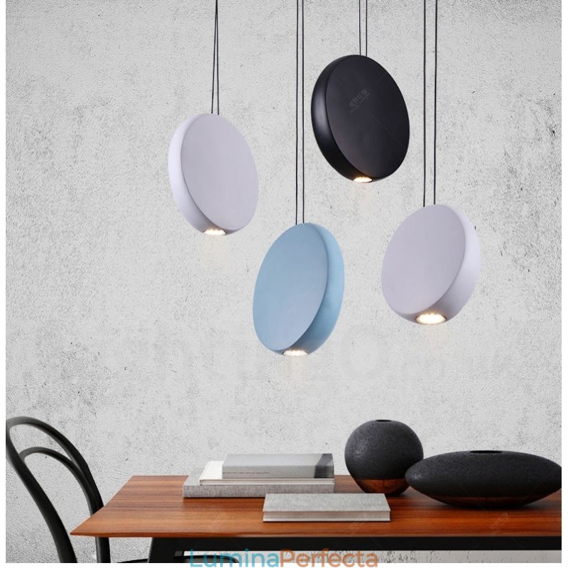 Lampă suspendată modernă, contemporană, cu 1 lumină, din aliaj de aluminiu, cu abajur din aliaj de aluminiu
