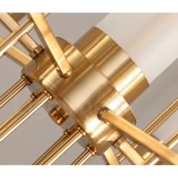 Rustic Lodge Modern Contemporan Candelabru din oțel cu 6 lumini și abajur din sticlă