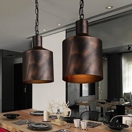 Candelabru Rustic Lodge Drum Metal Pandantiv