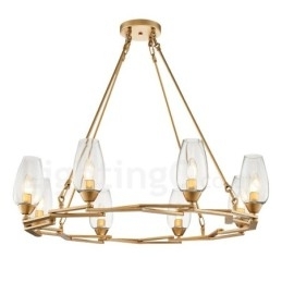 Lampă suspendată din oțel, modernă și contemporană, cu abajur din sticlă