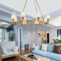 Lampă suspendată din oțel, modernă și contemporană, cu abajur din sticlă