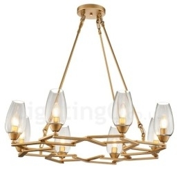 Lampă suspendată din oțel, modernă și contemporană, cu abajur din sticlă