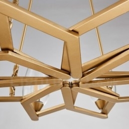 Lampă suspendată modernă din oțel, cu 6 lumini și abajur din sticlă