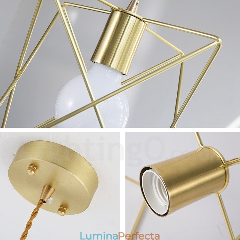 Lampă suspendată din oțel, modernă și contemporană, cu abajur