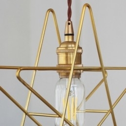 Lampă suspendată din alamă, modernă și contemporană, cu abajur