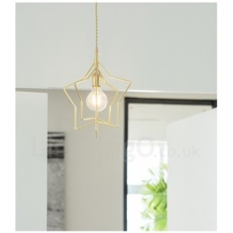Lampă suspendată din alamă, modernă și contemporană, cu abajur