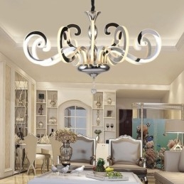 Candelabru modern contemporan din oțel cu 12 lumini și abajur din acril
