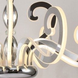 Candelabru modern contemporan din oțel cu 12 lumini și abajur din acril