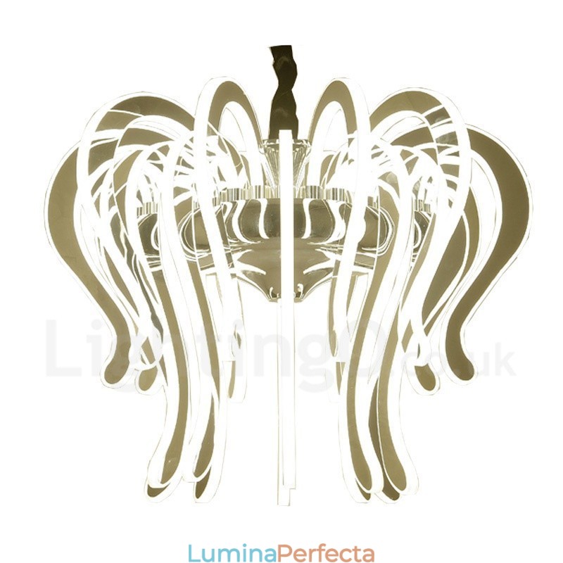 Candelabru modern contemporan din oțel cu 20 de lumini și abajur din acril