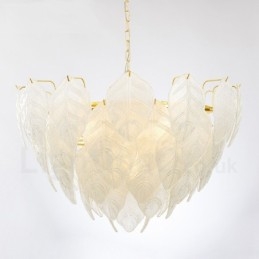 Lampă suspendată modernă din oțel cu 4 lumini și abajur din sticlă