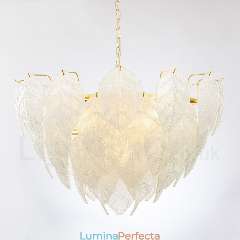 Lampă suspendată modernă din oțel cu 4 lumini și abajur din sticlă