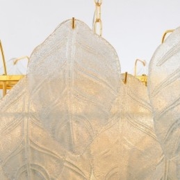 Lampă suspendată modernă din oțel cu 4 lumini și abajur din sticlă