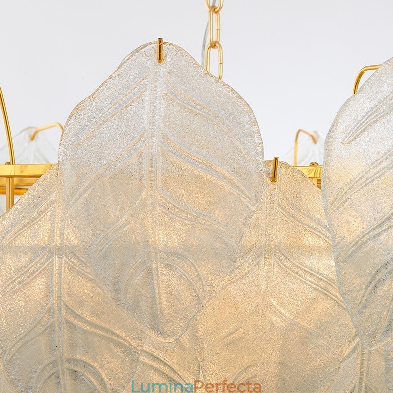 Lampă suspendată modernă din oțel cu 4 lumini și abajur din sticlă