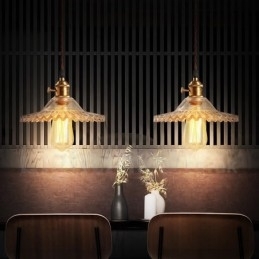 Rustic Lodge Retro Lampă suspendată din oțel cu 1 lumină și abajur din sticlă