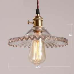 Rustic Lodge Retro Lampă suspendată din oțel cu 1 lumină și abajur din sticlă