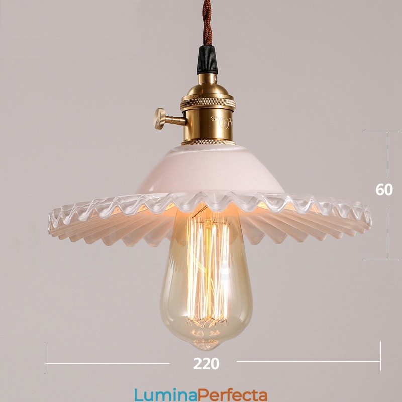 Rustic Lodge Retro Lampă suspendată din oțel cu 1 lumină și abajur din sticlă