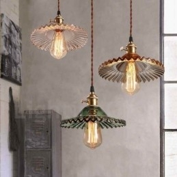 Rustic Lodge Retro Lampă suspendată din oțel cu 1 lumină și abajur din sticlă