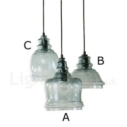 Lampă suspendată din oțel, modernă și contemporană, cu abajur din sticlă