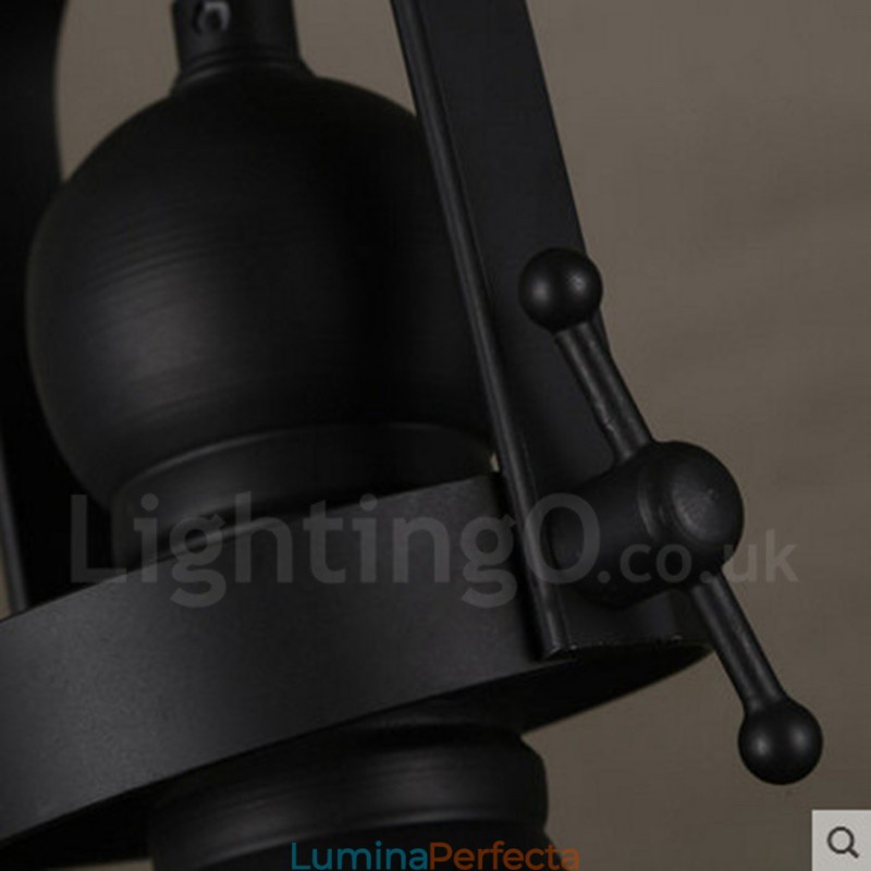 Lampă suspendată retro cu 1 lumină din oțel și abajur din sticlă