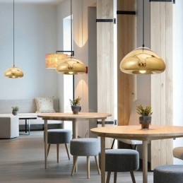Lampă suspendată din sticlă, modernă și contemporană, cu abajur din sticlă