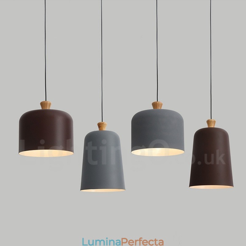 Lampă suspendată modernă, contemporană, cu 1 lumină, din aliaj de aluminiu, cu abajur din aliaj de aluminiu