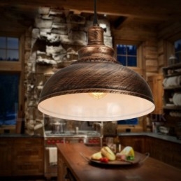 Lampă suspendată modernă, contemporană, cu 1 lumină, din aliaj de aluminiu, cu abajur din aliaj de aluminiu