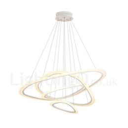 Reglabil cu telecomandă Lampă suspendată modernă, contemporană, cu 4 lumini, din aliaj de aluminiu, cu abajur acrilic