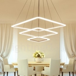Lampă suspendată modernă, contemporană, cu 3 lumini, din aliaj de aluminiu, cu abajur acrilic