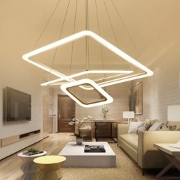 Lampă suspendată modernă, contemporană, cu 3 lumini, din aliaj de aluminiu, cu abajur acrilic