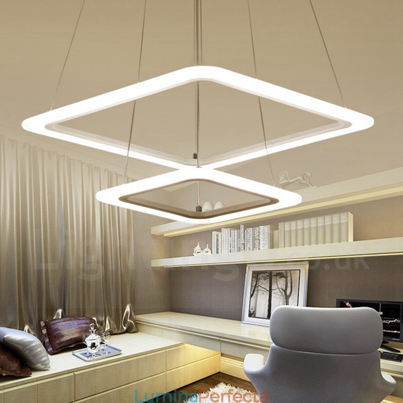 Lampă suspendată modernă și contemporană, din aliaj de aluminiu, cu abajur din acril