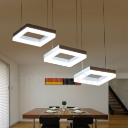 Lampă suspendată modernă, contemporană, cu 3 lumini, din aliaj de aluminiu, cu abajur acrilic