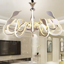 Candelabru din oțel modern și contemporan cu 12 lumini și abajur acrilic