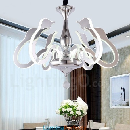 Candelabru din oțel modern și contemporan cu 6 lumini, cu abajur din acril Candelabru din oțel modern și contemporan cu 6 lumini, cu abajur din acril