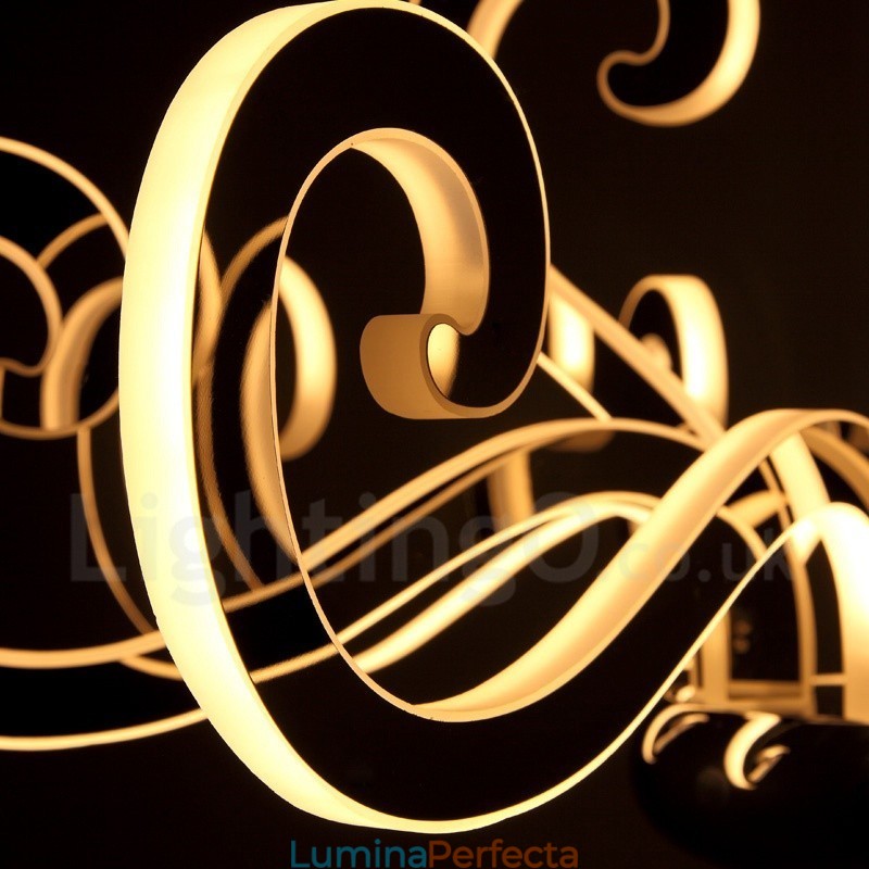 Candelabru din oțel modern și contemporan cu 8 lumini, cu abajur din acril