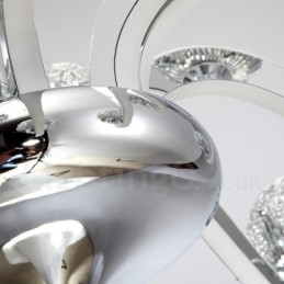 Candelabru din oțel modern și contemporan cu 8 lumini și abajur din aliaj de aluminiu
