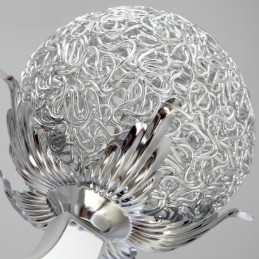 Candelabru din oțel modern și contemporan cu 8 lumini și abajur din aliaj de aluminiu
