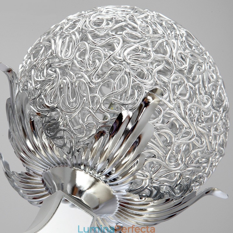 Candelabru din oțel modern și contemporan cu 6 lumini, cu abajur din aliaj de aluminiu