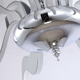 Candelabru din oțel modern și contemporan cu 15 lumini, cu abajur din acril