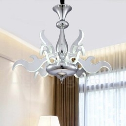 Candelabru din oțel modern și contemporan cu 9 lumini și abajur acrilic