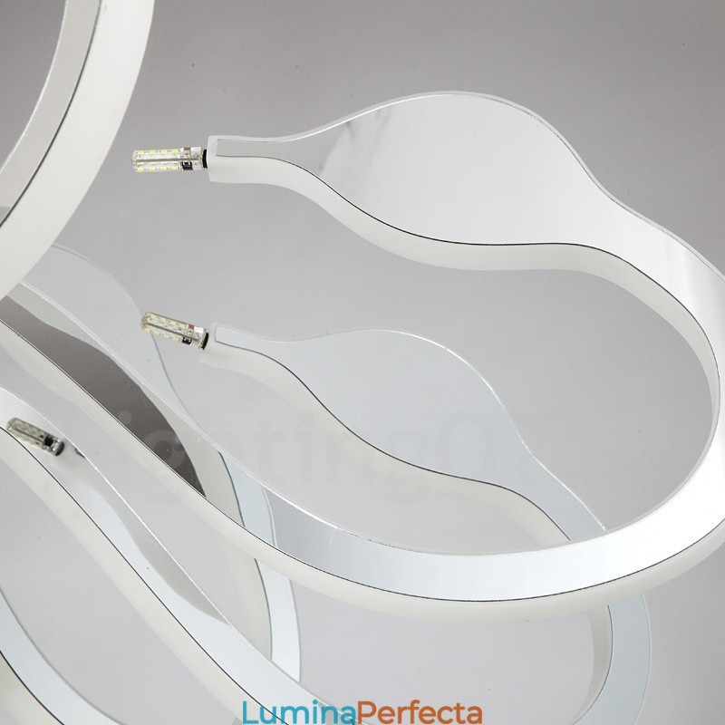 Candelabru din oțel modern și contemporan cu 10 lumini, cu abajur din acril