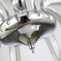 Candelabru din oțel modern și contemporan cu 8 lumini, cu abajur din acril