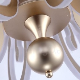 Candelabru din oțel modern și contemporan cu 6 lumini, cu abajur din acril