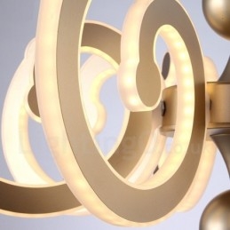 Candelabru din oțel modern și contemporan cu 8 lumini, cu abajur din acril