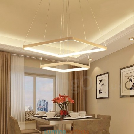 Lampă suspendată modernă și contemporană, din aliaj de aluminiu, cu abajur din acril Lampă suspendată modernă și contemporană, din aliaj de aluminiu, cu abajur din acril