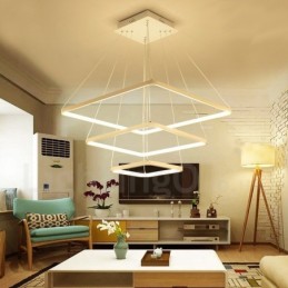 Lampă suspendată modernă, contemporană, cu 3 lumini, din aliaj de aluminiu, cu abajur acrilic