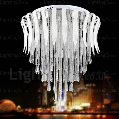 Plafoniere moderne și contemporane cu 12 lumini cu abajur de cristal Plafoniere moderne și contemporane cu 12 lumini cu abajur de cristal