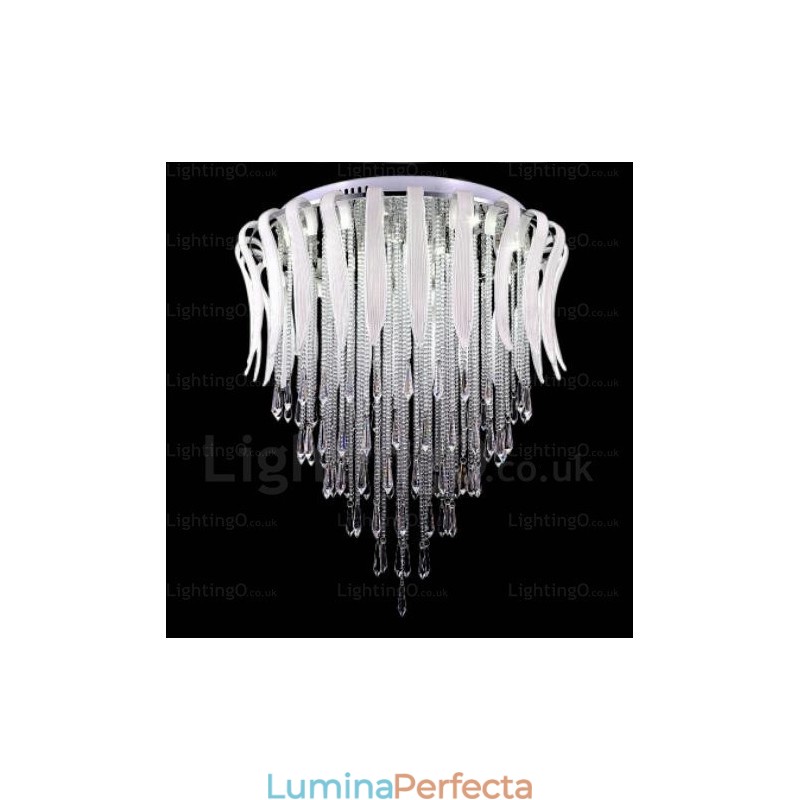 Plafoniere moderne și contemporane cu 12 lumini cu abajur de cristal