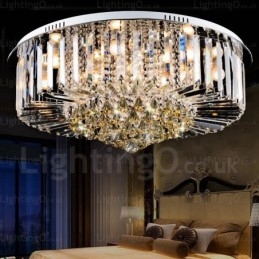 Plafoniere moderne și contemporane cu 6 lumini cu abajur de cristal