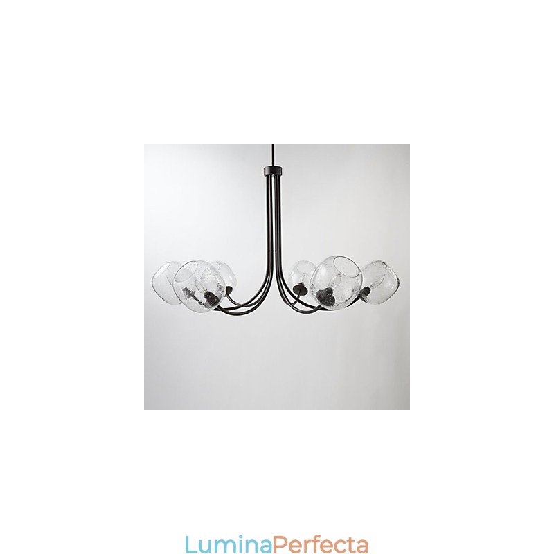 Candelabru tradițional cu 6 lumini și abajur de bule de sticlă