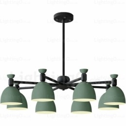 Candelabru nordic cu 8 lumini cu abajur din aliaj de aluminiu